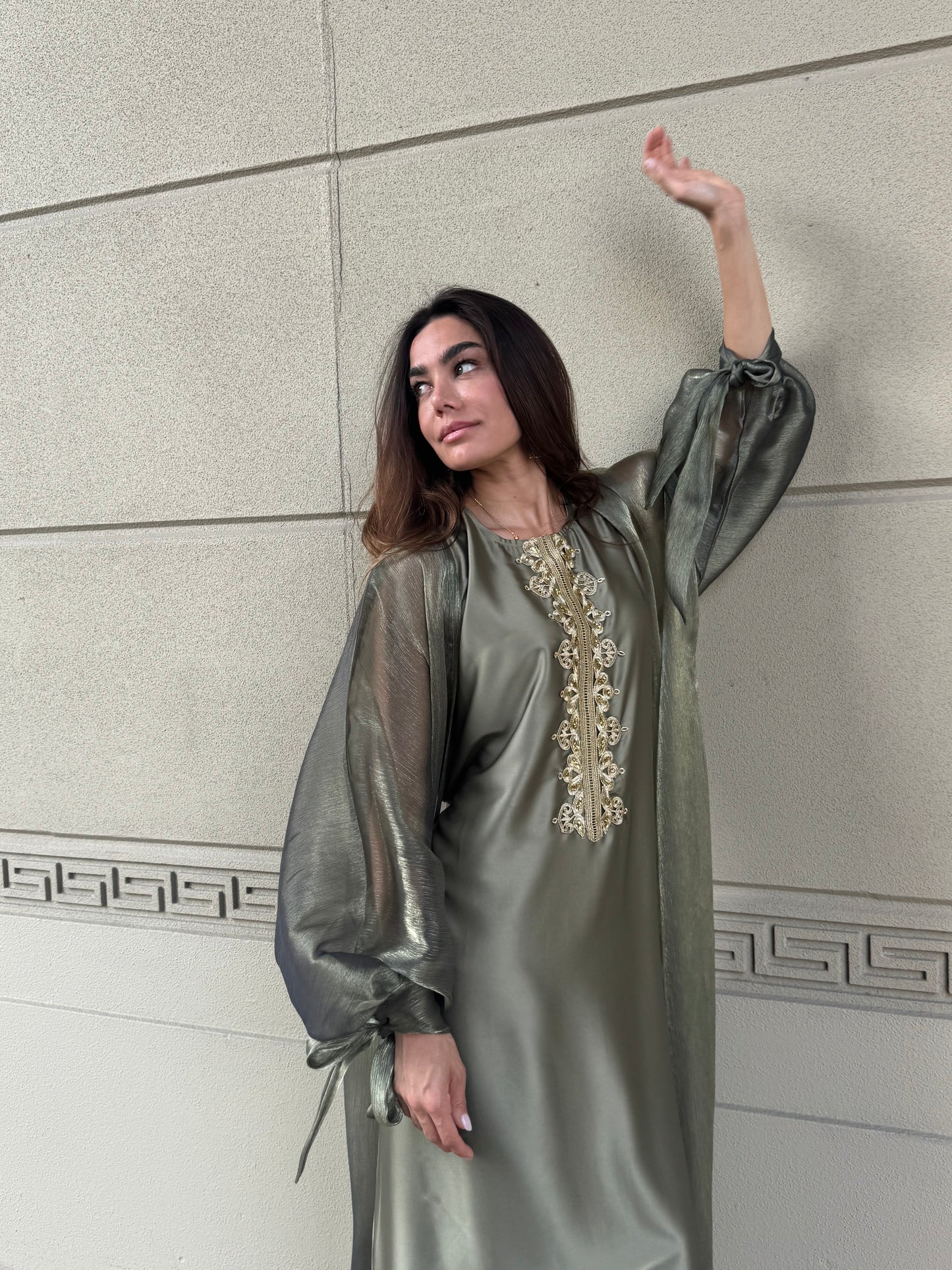 Dark Green Inner Dress with Emerald Thread