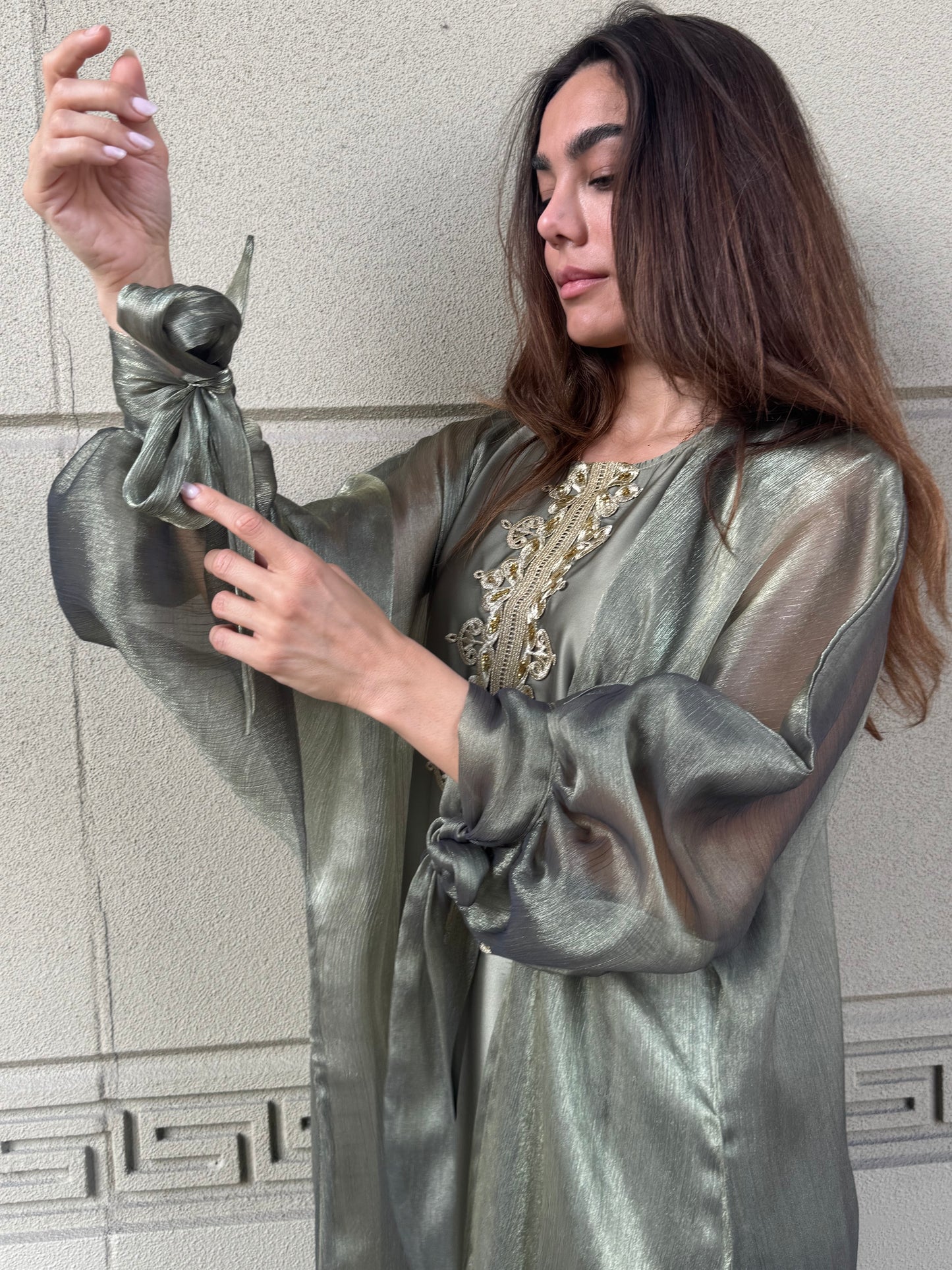 Dark Green Inner Dress with Emerald Thread