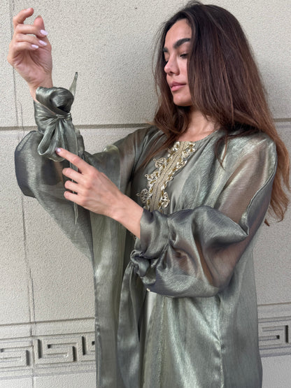 Dark Green Inner Dress with Emerald Thread